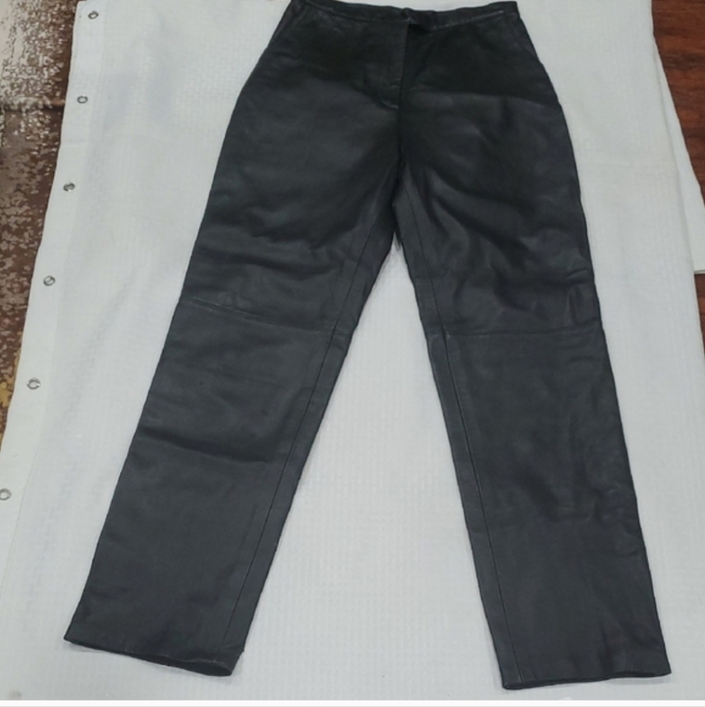Vtg Alfani Black  Leather Pants - Picture 13 of 13